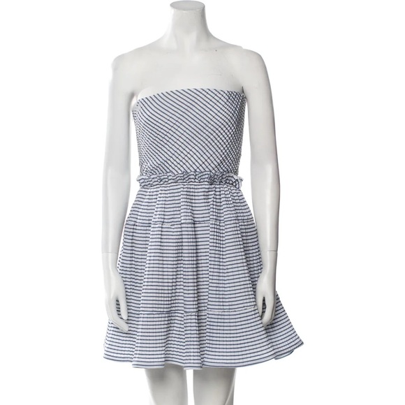 alexis striped mini dress Alexis Ema Ruffled Striped Mini Dress in White